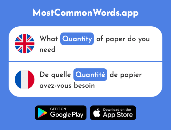 Quantity - Quantité (The 1680th Most Common French Word)