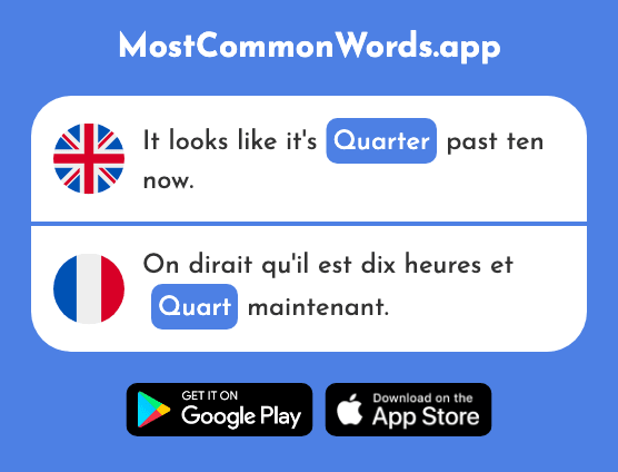 Quarter - Quart (The 1575th Most Common French Word)