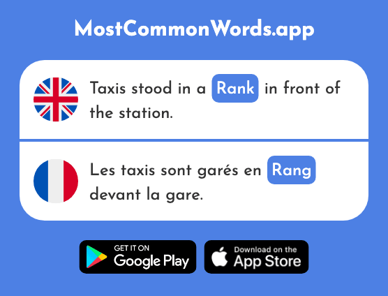 Rank, row - Rang (The 1484th Most Common French Word)