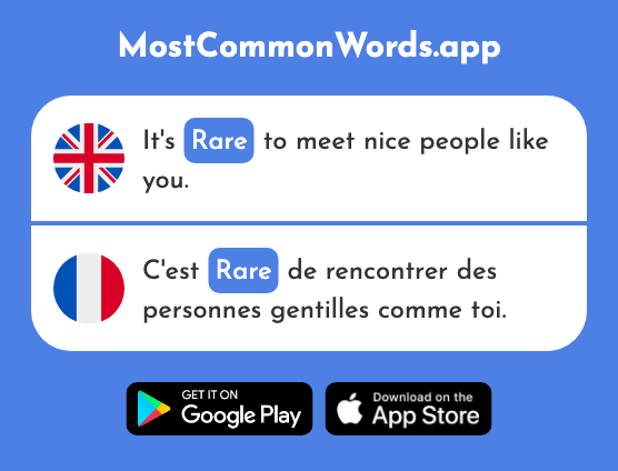 Rare - Rare (The 1233rd Most Common French Word)