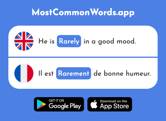 Rarely, seldom - Rarement (The 2535th Most Common French Word)