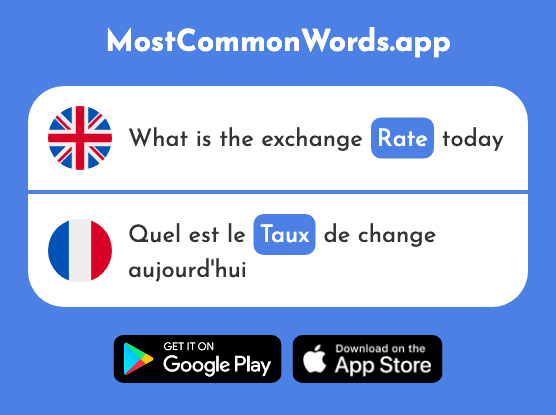Rate - Taux (The 700th Most Common French Word)
