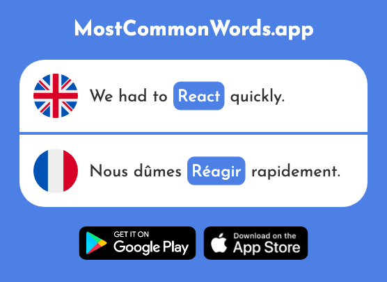 React - Réagir (The 1052nd Most Common French Word)