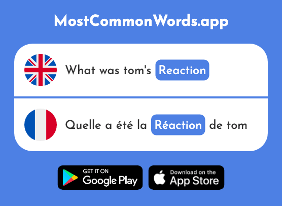 Reaction - Réaction (The 947th Most Common French Word)