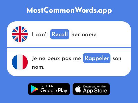 Recall, call back - Rappeler (The 208th Most Common French Word)