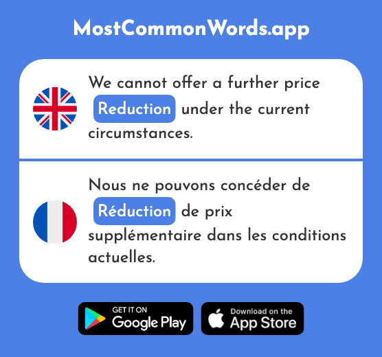 Reduction - Réduction (The 1494th Most Common French Word)