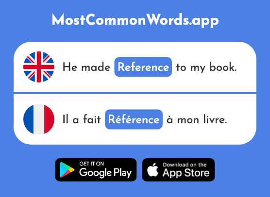 Reference - Référence (The 1424th Most Common French Word)
