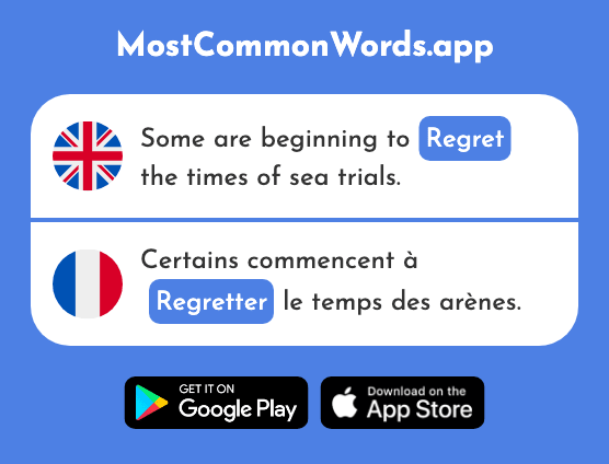 Regret - Regretter (The 1048th Most Common French Word)