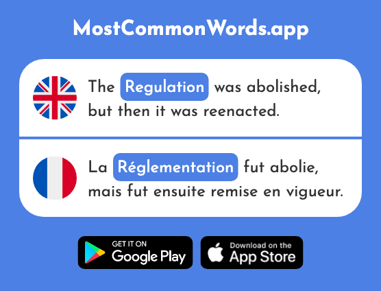 Regulation - Réglementation (The 2828th Most Common French Word)