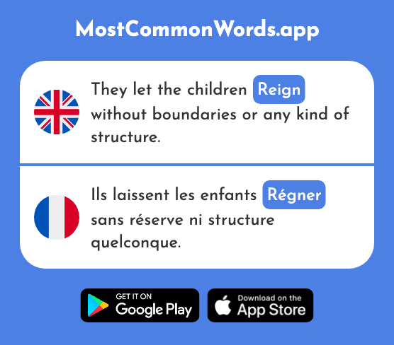 Reign - Régner (The 1831st Most Common French Word)