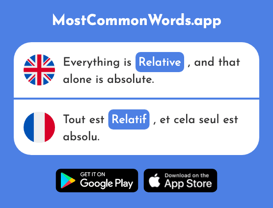 Relative - Relatif (The 1160th Most Common French Word)