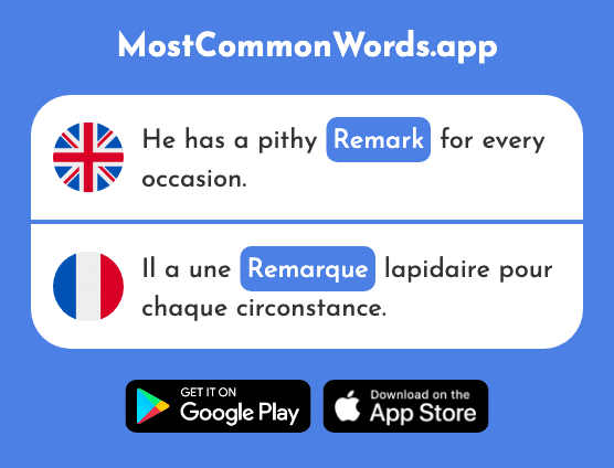 Remark - Remarque (The 2019th Most Common French Word)