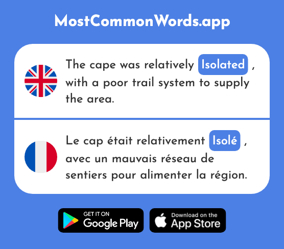 Remote, isolated, insolated - Isolé (The 2753rd Most Common French Word)
