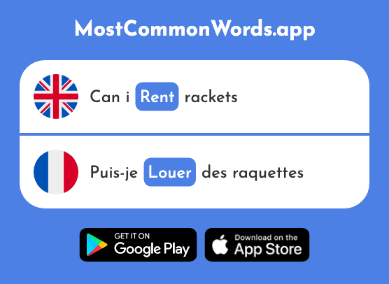 Rent, praise - Louer (The 2303rd Most Common French Word)