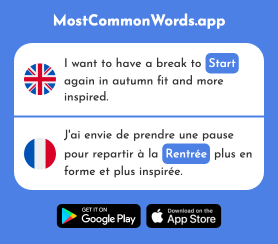 Reopening, return, start - Rentrée (The 2972nd Most Common French Word)