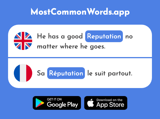 Reputation - Réputation (The 1741st Most Common French Word)