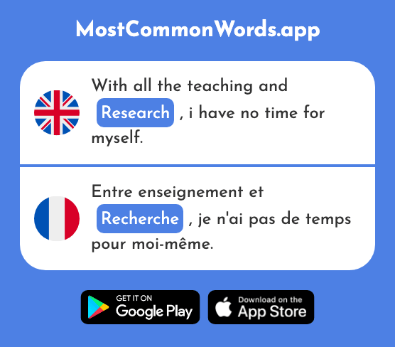 Research, search - Recherche (The 357th Most Common French Word)