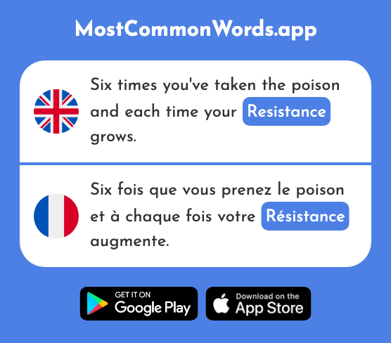 Resistance - Résistance (The 1330th Most Common French Word)