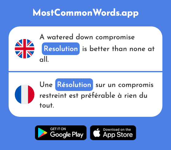 Resolution - Résolution (The 1342nd Most Common French Word)