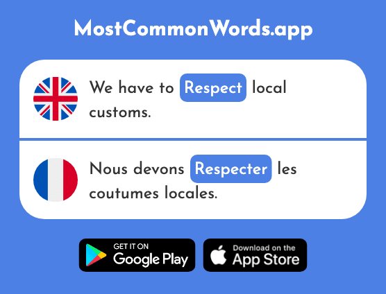 Respect - Respecter (The 673rd Most Common French Word)