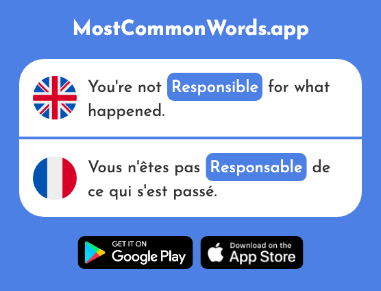 Responsible - Responsable (The 511th Most Common French Word)