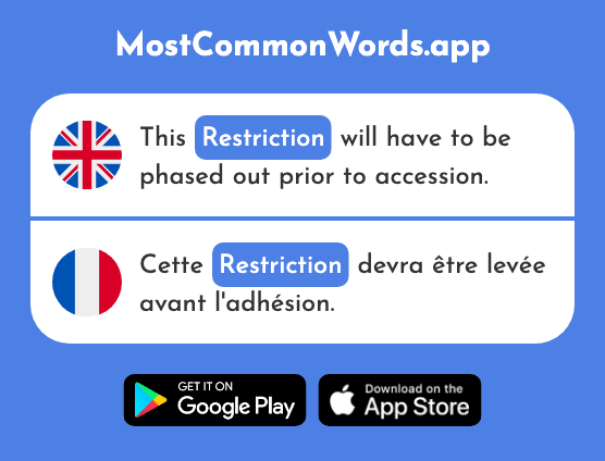 Restriction - Restriction (The 2589th Most Common French Word)