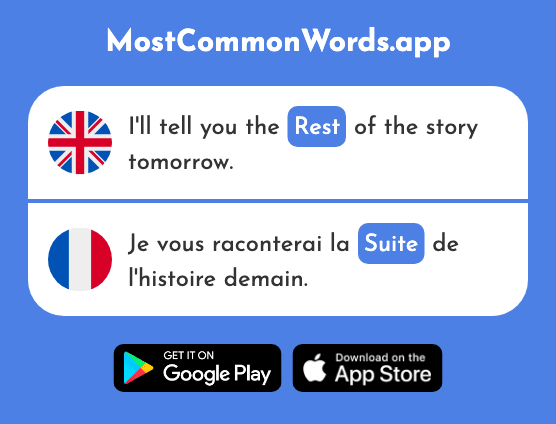 Result, follow-up, rest - Suite (The 93rd Most Common French Word)