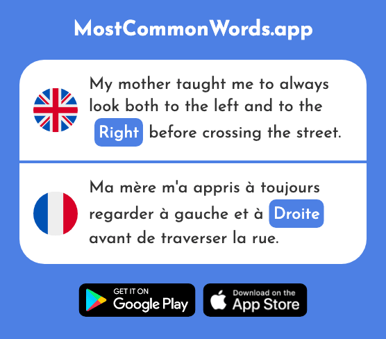 Right - Droite (The 1293rd Most Common French Word)