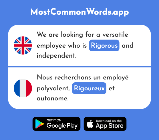 Rigorous, harsh, strict - Rigoureux (The 2682nd Most Common French Word)