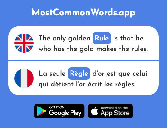 Rule - Règle (The 488th Most Common French Word)