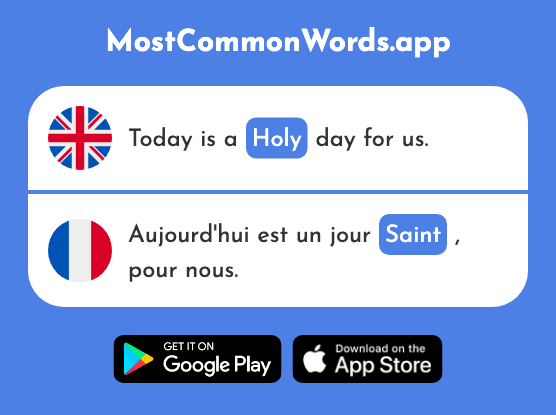 Saint, holy - Saint (The 1702nd Most Common French Word)