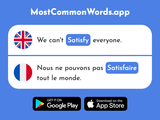 Satisfy - Satisfaire (The 781st Most Common French Word)