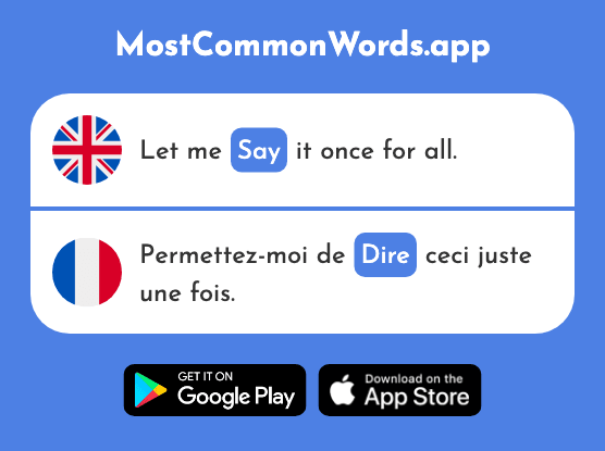 Say - Dire (The 37th Most Common French Word)