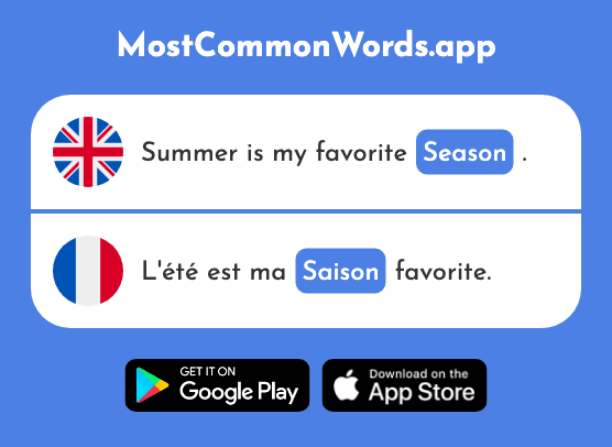 Season - Saison (The 1667th Most Common French Word)