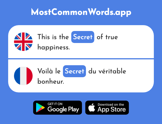 Secret - Secret (The 796th Most Common French Word)