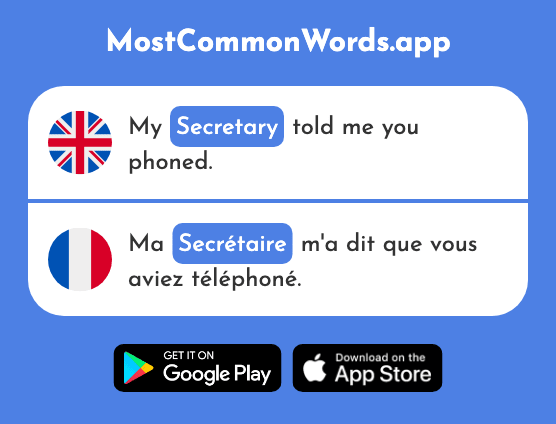 Secretary - Secrétaire (The 920th Most Common French Word)