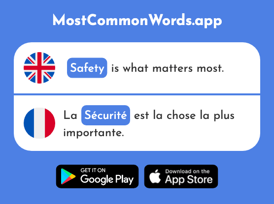 Security, safety - Sécurité (The 478th Most Common French Word)