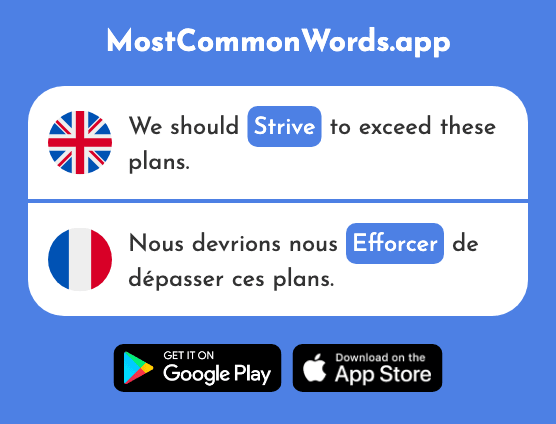 Seek, strive - Efforcer (The 2041st Most Common French Word)