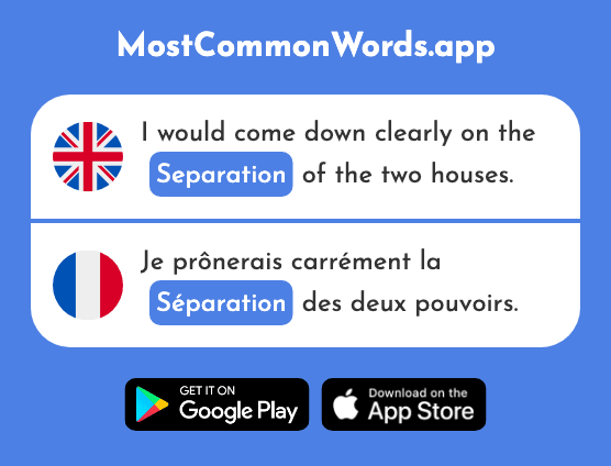 Separation - Séparation (The 1613th Most Common French Word)