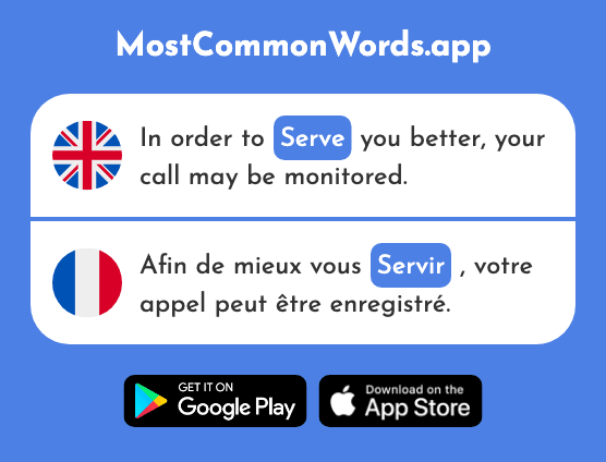 Serve - Servir (The 177th Most Common French Word)