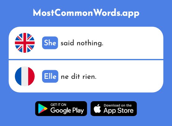 She, her - Elle (The 38th Most Common French Word)