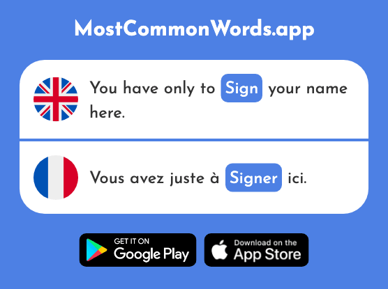 Sign - Signer (The 809th Most Common French Word)