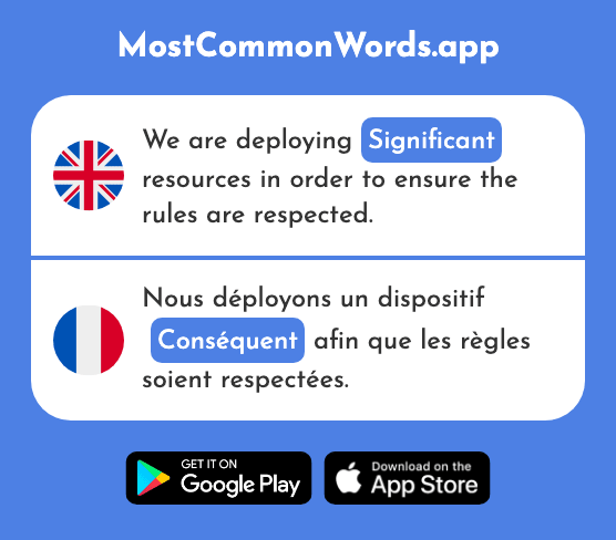 Significant, consistent - Conséquent (The 1703rd Most Common French Word)