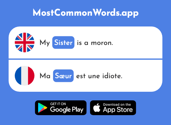 Sister - Sœur (The 1558th Most Common French Word)