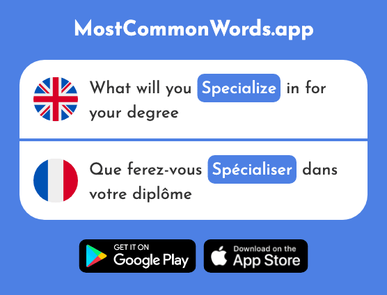 Specialize - Spécialiser (The 2009th Most Common French Word)