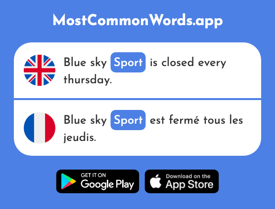 Sport - Sport (The 2011th Most Common French Word)