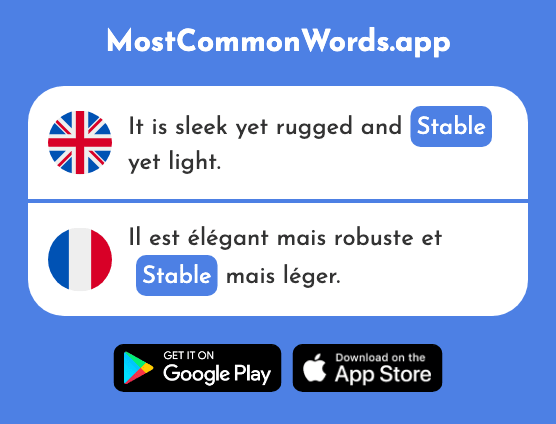 Stable - Stable (The 2517th Most Common French Word)
