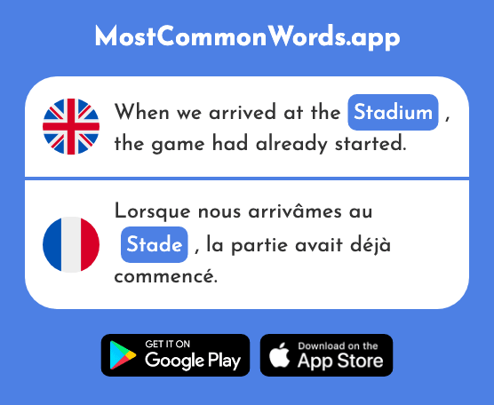 Stadium, stage - Stade (The 1967th Most Common French Word)