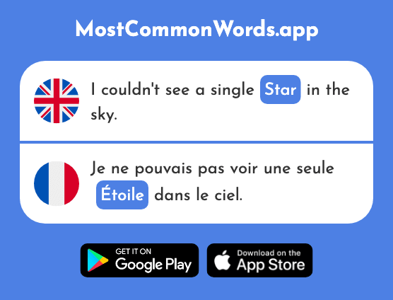 Star - Étoile (The 2776th Most Common French Word)