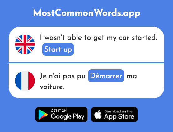 Start up - Démarrer (The 2851st Most Common French Word)